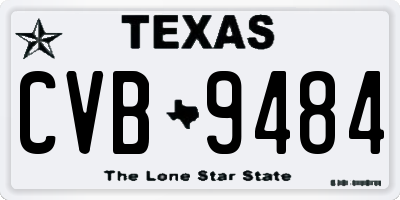 TX license plate CVB9484
