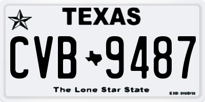 TX license plate CVB9487