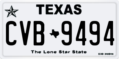 TX license plate CVB9494