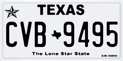 TX license plate CVB9495