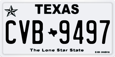 TX license plate CVB9497