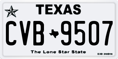 TX license plate CVB9507