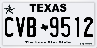 TX license plate CVB9512