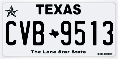 TX license plate CVB9513