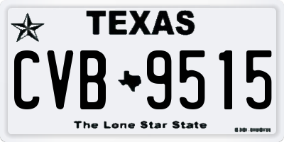 TX license plate CVB9515
