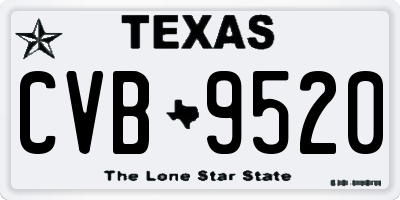 TX license plate CVB9520