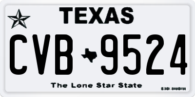 TX license plate CVB9524