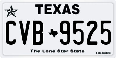 TX license plate CVB9525
