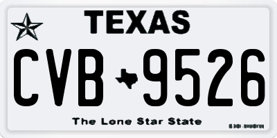 TX license plate CVB9526