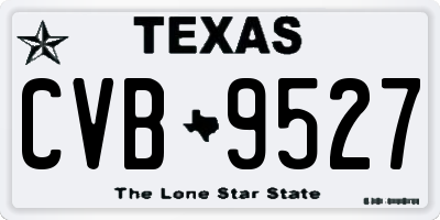 TX license plate CVB9527