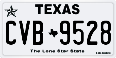 TX license plate CVB9528