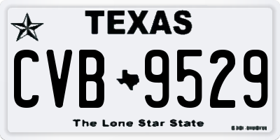 TX license plate CVB9529