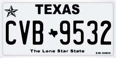 TX license plate CVB9532