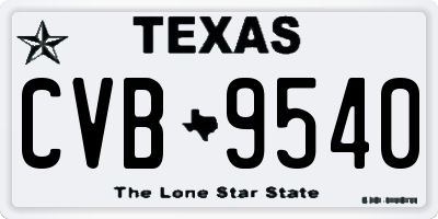 TX license plate CVB9540