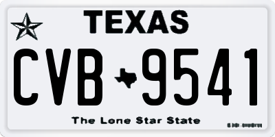 TX license plate CVB9541
