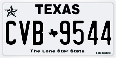TX license plate CVB9544