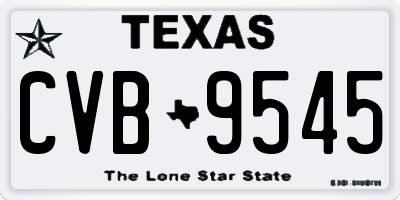 TX license plate CVB9545