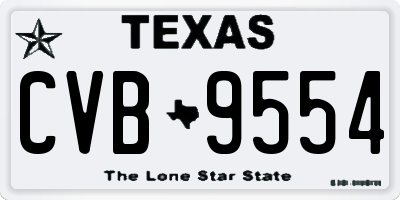 TX license plate CVB9554