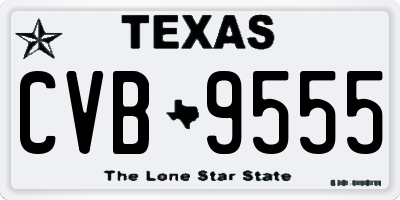TX license plate CVB9555