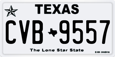 TX license plate CVB9557