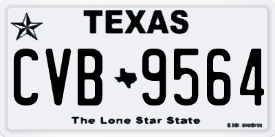 TX license plate CVB9564