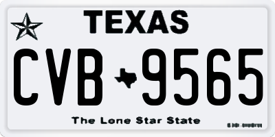 TX license plate CVB9565