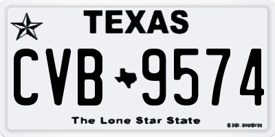TX license plate CVB9574