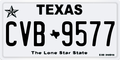 TX license plate CVB9577