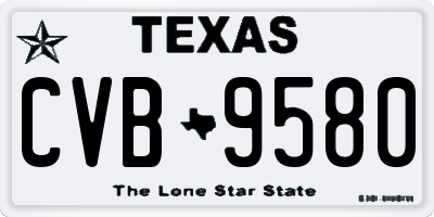 TX license plate CVB9580