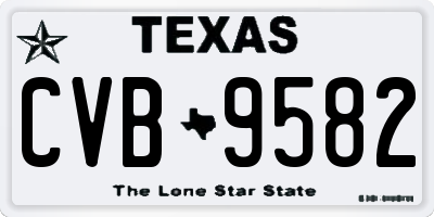 TX license plate CVB9582