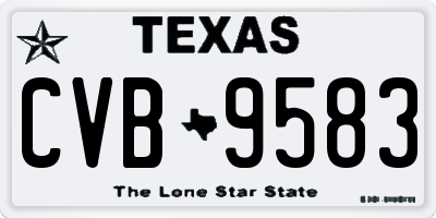 TX license plate CVB9583