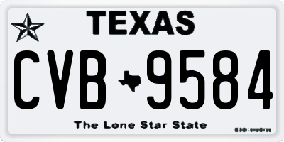 TX license plate CVB9584