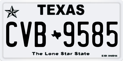 TX license plate CVB9585