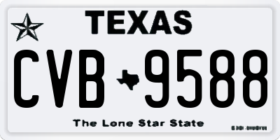 TX license plate CVB9588