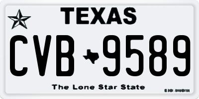 TX license plate CVB9589