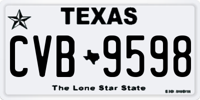 TX license plate CVB9598