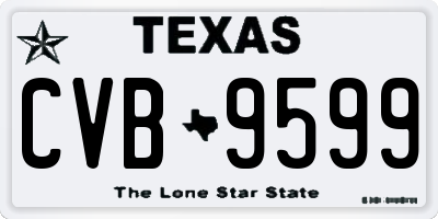TX license plate CVB9599
