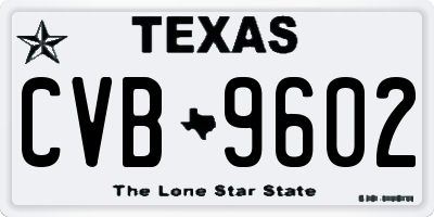 TX license plate CVB9602