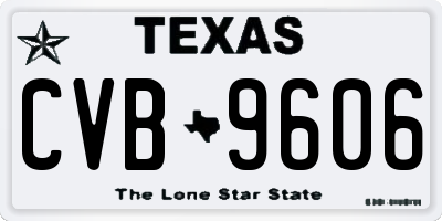 TX license plate CVB9606