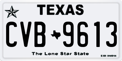 TX license plate CVB9613