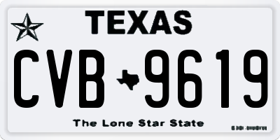 TX license plate CVB9619