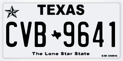 TX license plate CVB9641