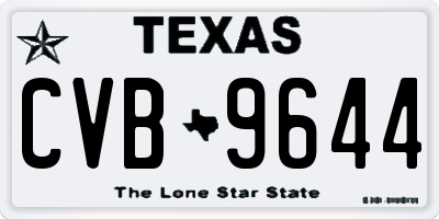 TX license plate CVB9644