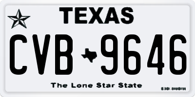TX license plate CVB9646