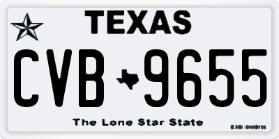 TX license plate CVB9655