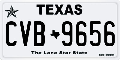 TX license plate CVB9656