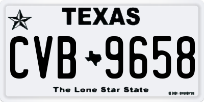TX license plate CVB9658