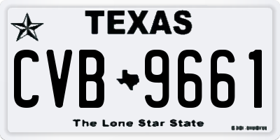TX license plate CVB9661