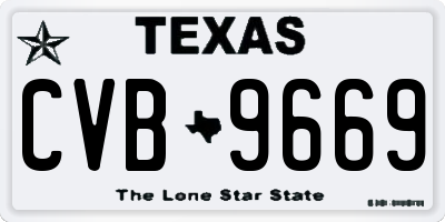 TX license plate CVB9669