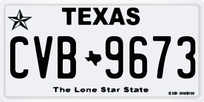 TX license plate CVB9673